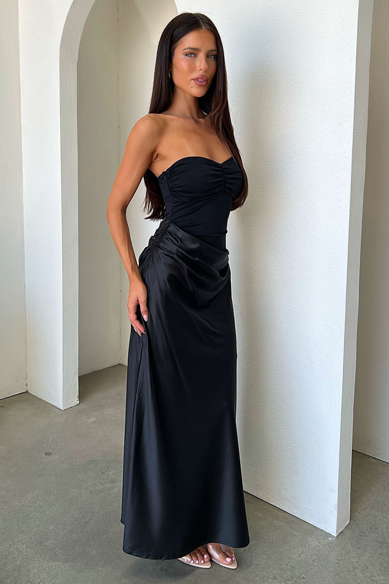 Amery Strapless Maxi Dress - Black - Image 4