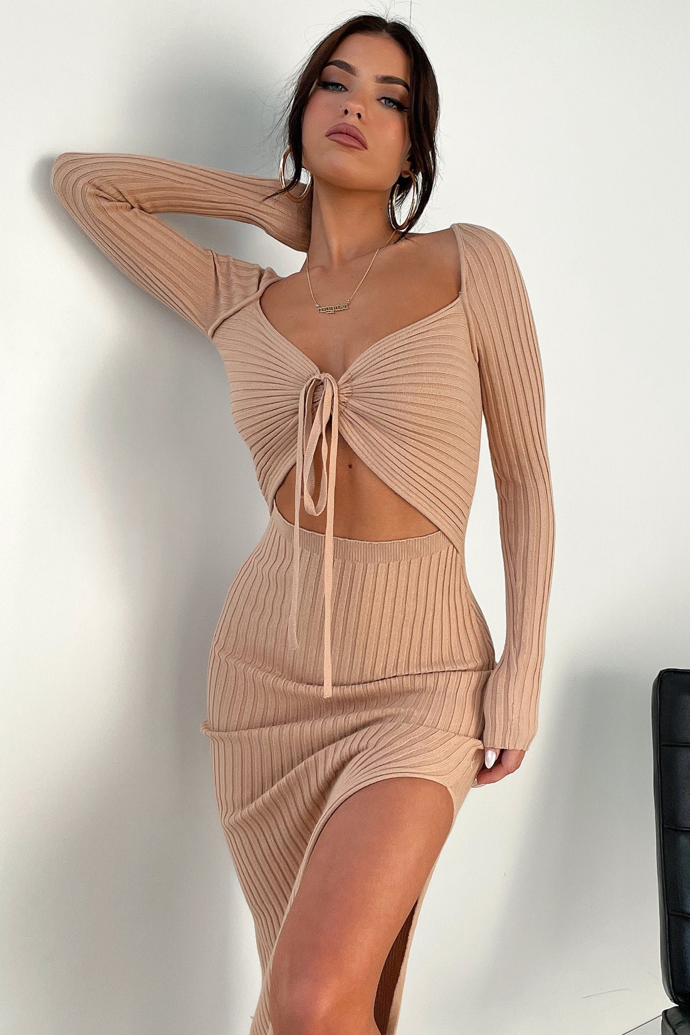 Julius Midi Dress - Tan - Image 2