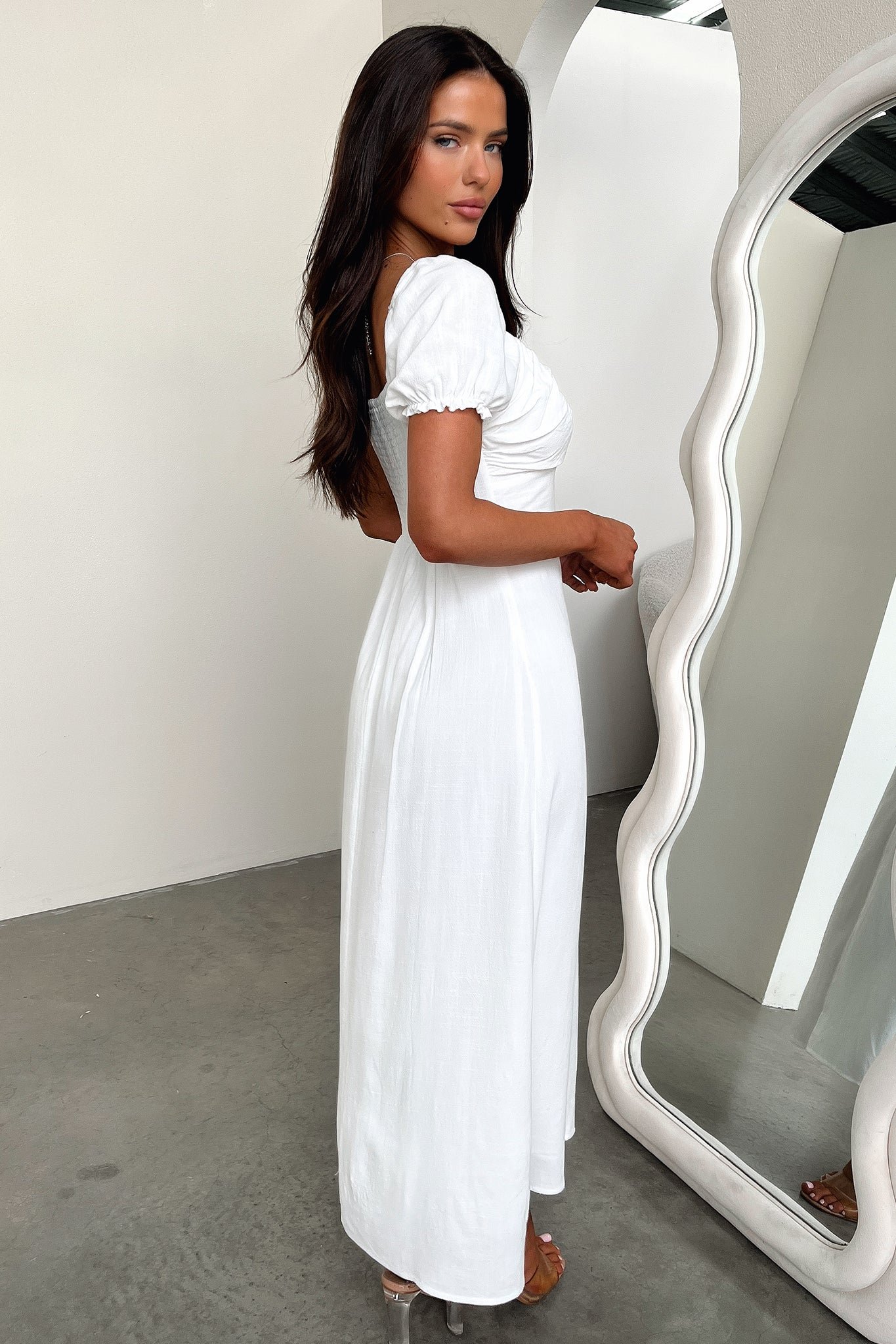 Solem Midi Dress - White Linen - Image 9