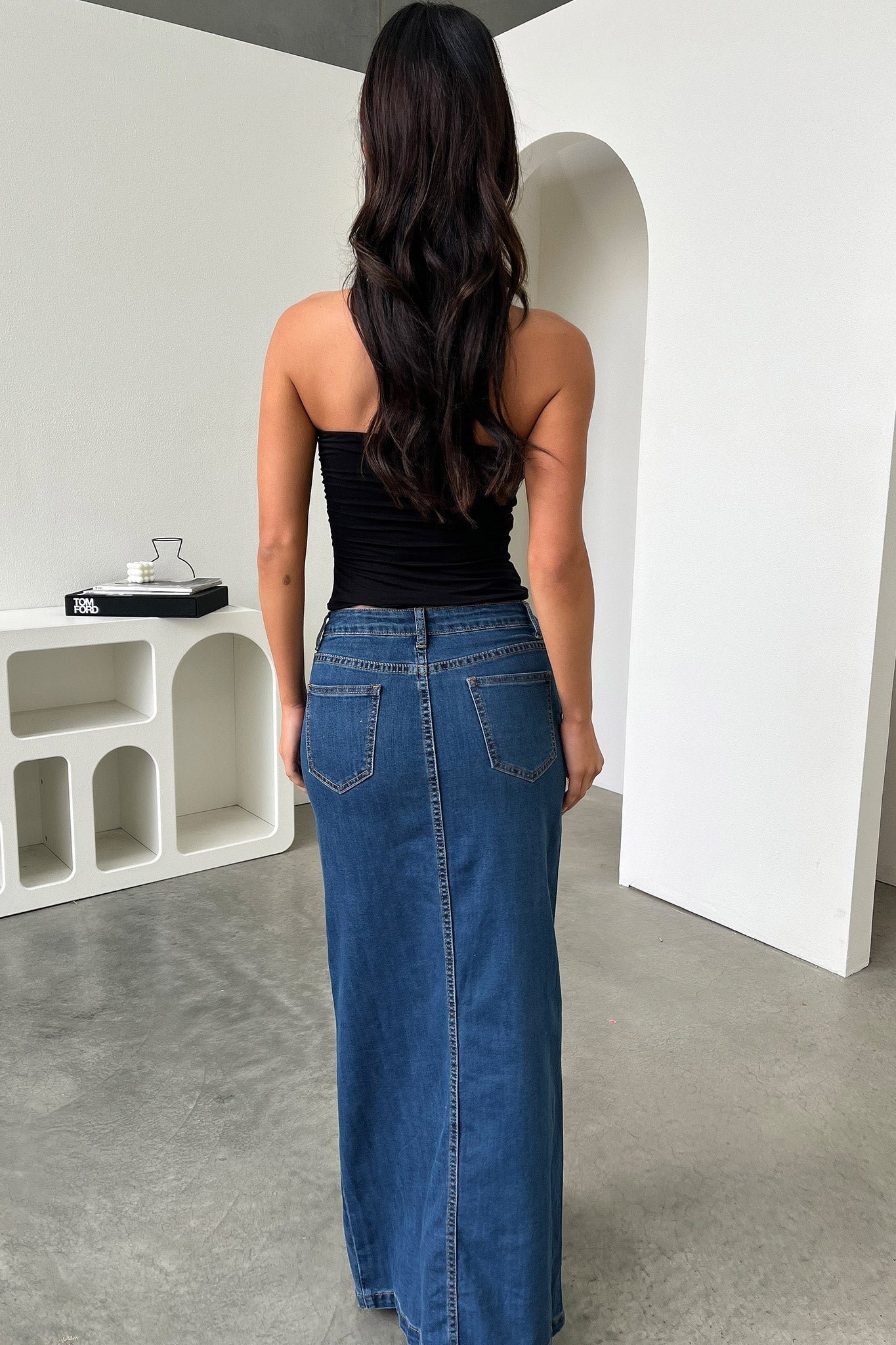 Tahnee Denim Maxi Skirt - Dark Blue - Image 5