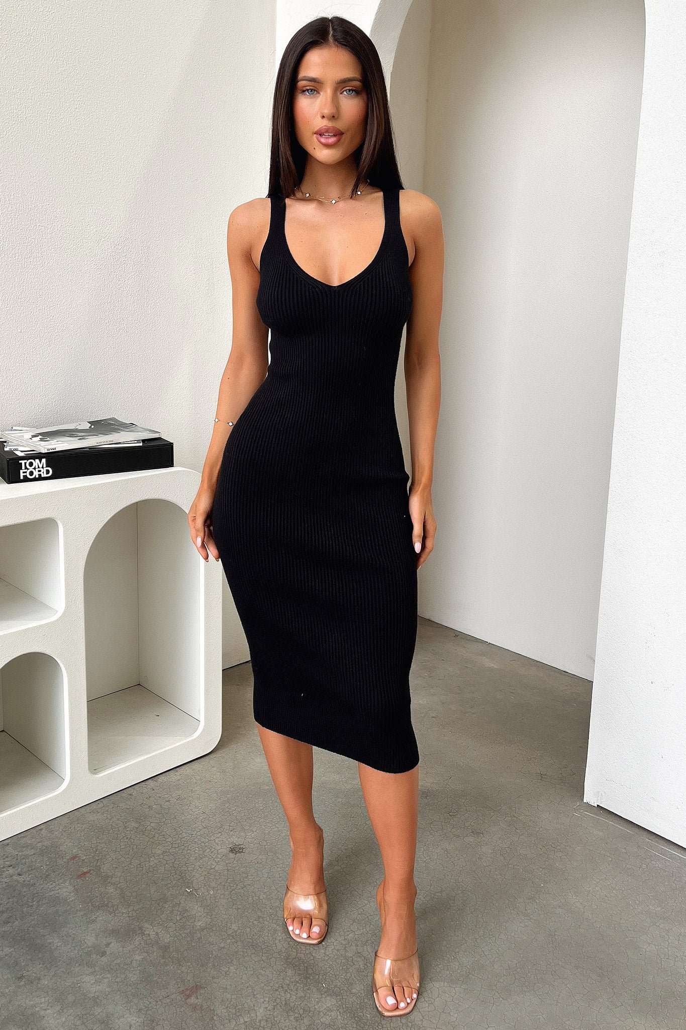 Tamarisa Midi Dress - Black - Image 5